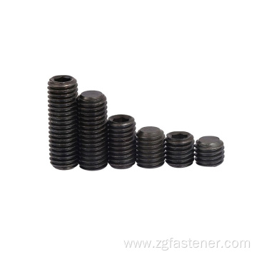 grade 4.8 black zinc plated set screws with flat point DIN913